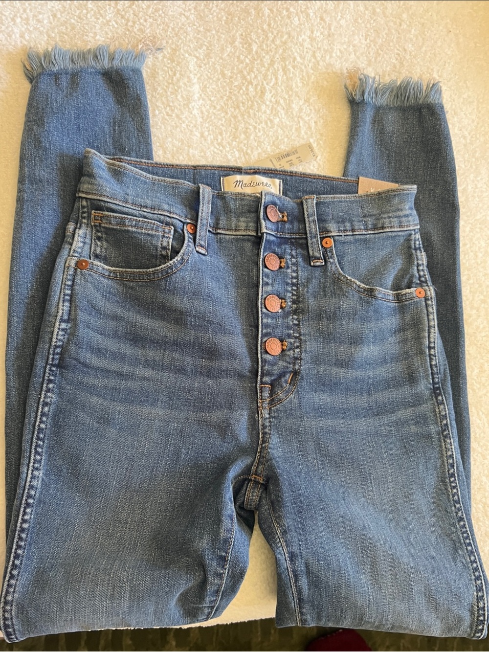 Madewell High-Rise Button-Fly Jeans in Medium Blue Wash